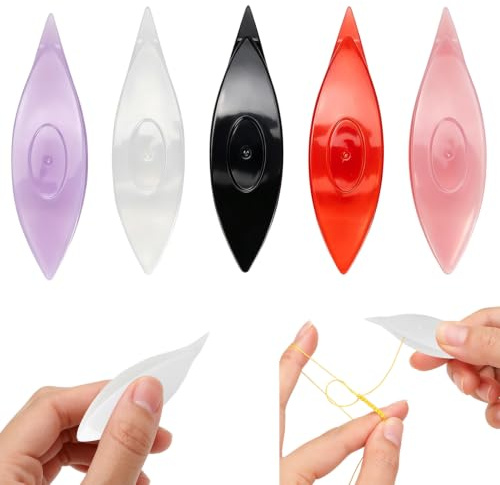 5 Stück Occhi Schiffchen Set, Bunte Kunststoff Tatting Shuttle (Typ 1) | Wellenschiffchen Occhi Schiffchen Spitzenherstellung Bastelwerkzeug Nähzubehör