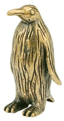 JUDUOYANXIAN Vintage-Figuren, Heimdekoration, massives Messing, Pinguin, kleine Statue, Miniaturfigur, Büro, Schreibtisch, Ornament, Tee, Haustier, Briefbeschwerer, Vintage-Dekoration, Basteln, 2,6 x