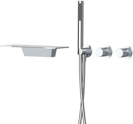 Rubinetto Doccia Cascata Cromato Miscelatore Vasca da Bagno con Doccetta Rubinetto Doccia Incasso 2 Vie