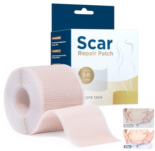 Silikonpflaster für Narben, Wiederverwendbares Silikon Narbenpflaster, Narbenentfernungsblätter für Narben Durch C-Sektion, Operationen, Verbrennungen, Keloid, Medikamentenfrei (4cmx300cm Rolle)