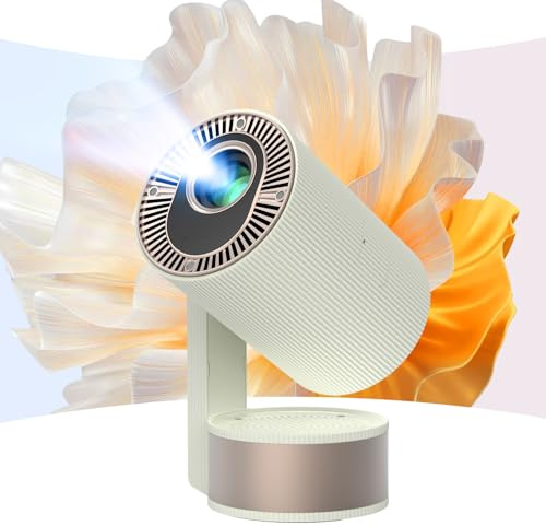 LAMA Mini 4K-projektor, smart projektor med 5G WIFI och 5.2 Bluetooth, 270° rotation 4K-filmprojektorer med automatisk Keystone-korrigering, 320ANSI-videoprojektorer för hem sovrum