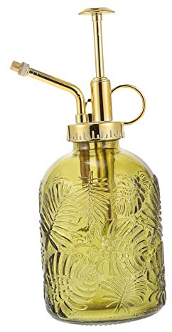Veemoon Glas Sprühflasche Für Pflanzen Mit Pumpe Retro Gießkanne Für Zimmerpflanzen Und Garten Wasserspender Mit Ergonomischem Griff Und Anti-rutsch-Boden in Grün Und Gold