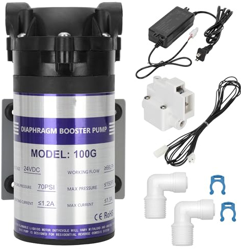 2025 New 100G 6800 Reverse Osmosis Booster Pump Kit,Equipped with a High-Pressure Switch, Quiet, Quick-Connect Fittings, Suitable for Household Reverse Osmosis Water Filters Systems