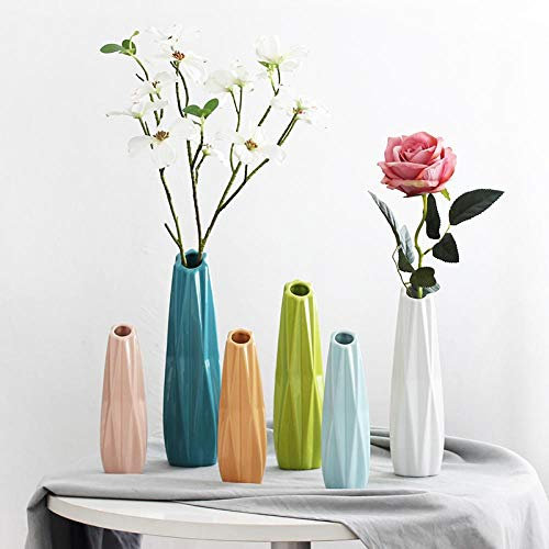 Msuiiixcccc Modern Minimalist Desktop Ceramic Vase Floral Art Floral Small Fresh Simulation Vase Nordic Decoration Home Wedding Decoration (Green 30x8cm)