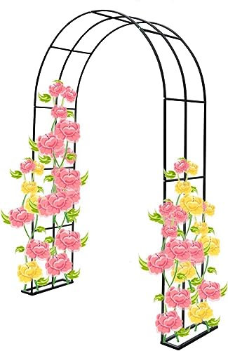 Arco de jardín de Metal Enrejado para Plantas trepadoras, Color Negro, Ideal para Bodas y Fiestas, 140 cm de Altura (Negro: 280 x 50 x 250 cm)