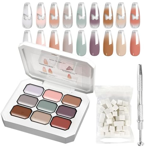Smalto Per Unghie Gel - Smalto Gel Nail | Solping In Di Pittura Per Unghie, Di Vernice Per Unghie A 9 Colori, Spugne E Smalto Manicure Attaccato In Metallo Per Il Matrimon