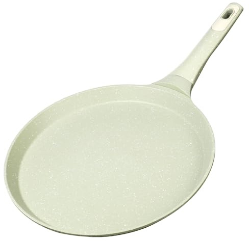 DYGG Antihaft Crepe Pfanne Induktion 28 cm - Granit Antihaftbeschichtung Pfannkuchenpfanne Leicht & Blitzsauber - Für Crêpes, Palatschinken, Pancakes, Dosa mit Kühlem Griff