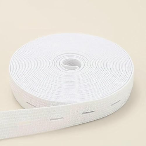 Cinturón elástico con ojales de 5 m, cinturón elástico trenzado con ojales, cinturón elástico, accesorios de costura DIY - B 15 mm 5 metros - Otros - Otros