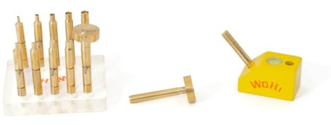 Wohi Innovations 10 Round Brass Dopsticks (2mm–6mm), Target DOP & 45/90° Angle DOP with Allen Key | Gemstone Faceting Tool Set for Lapidary Machine | Precision Transfer Set for Gem Cutting