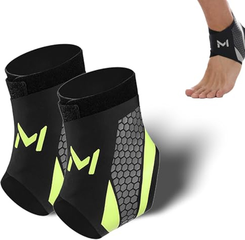 Generisch 2 Stück Bandage Fußgelenk, Professionelle Knöchelbandage Sprunggelenk Einstellbar & Flexibel, Unisex Sprunggelenkbandage für Sport- Fußball -Knöchel Gegen Umknicken Grün
