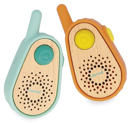 Janod - Mon Premier Talkie-Walkie Enfant Rechargeable - Portée 300m - Idéal Jeu Aventure et Communication Ludique - Développe Imagination - Dès 3 Ans