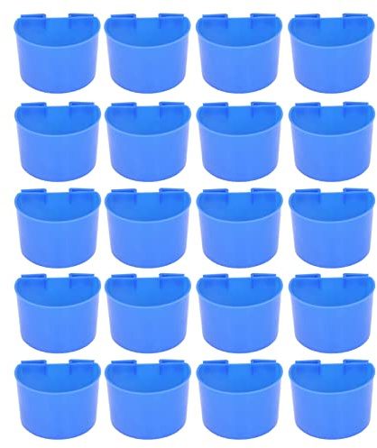 ZIXINNKC 20 pièces Bol de Nourriture pour Oiseaux en Plastique Perroquet Tasse d'alimentation en Eau Cage à Oiseaux mangeoire Ensemble Kit (S)