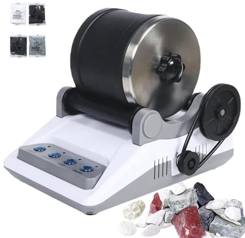 Electric Rock Tumbler Kit with 7-Day Timer and Detachable Grinder for Gem Polishing, Easy to Use for All Ages
