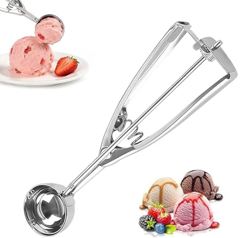 LYITZW Cucchiaio 40mm per Gelato in Acciaio Inossidabile, Cucchiaio da Gelato, Paletta per Gelato, Levigato e Resistente, Per Gelateria e Uso Domestico