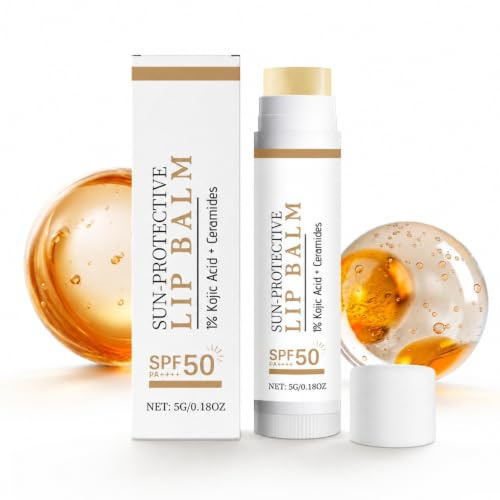 Spf Lip Balm, Natural Tinted Lip Balm with SPF 50 PA+++, Broad Spectrum UVA/UVB Lip Protection, Lip Sunscreen Stick, Moisturising Lip Balm for Dry Lips Hydration & Shine, Daily Sun Care for Women&Men