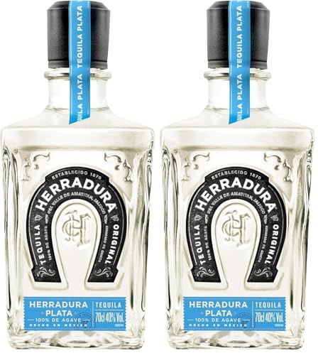 Herradura Tequila Plata, 100% Agave, 700 ml (Paquete de 2)
