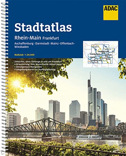 ADAC Stadtatlas Rhein-Main, Frankfurt 1:20 000: mit Aschaffenburg, Darmstadt, Mainz, Offenbach, Wiesbaden (ADAC Stadtatlanten 1:20.000)