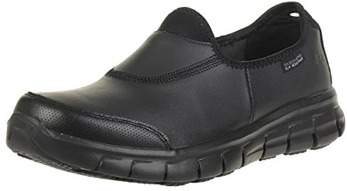Skechers Women's Sure Track Work Shoes, Black Black Leather Bbk, 8 UK
