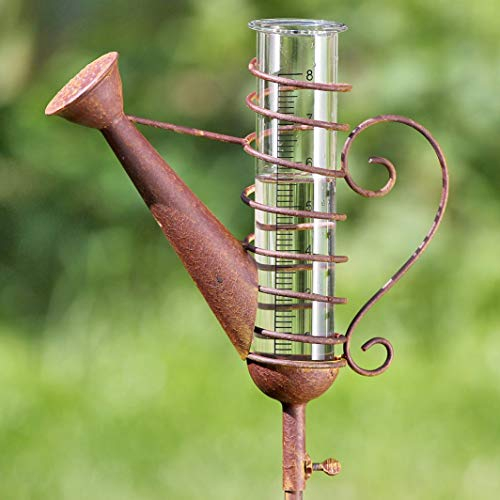 Gartenstab Regenmesser Kanne Eisen rost