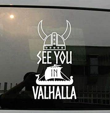 SUPERSTICKI See You in Valhalla 30 x 20 cm Wikinger Aufkleber Autoaufkleber,Wandtattoo Profi-Qualität für Lack,Scheibe,etc.Waschanlagenfest