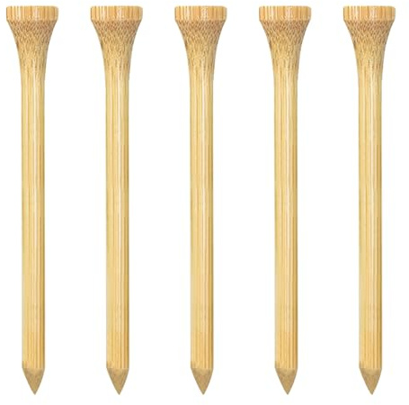 Zivisk Golf Tees Holz - 100 Stück 38mm/ 70mm/ 83mm Bambus Tees (Weiß, Rot, Blau, Gelb, Schwarz, Rosa)