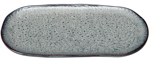 LEONARDO Matera Plato grande de cerámica para servir aperitivos, queso, etc., 32 x 18 cm, apto para microondas, lavavajillas, antracita