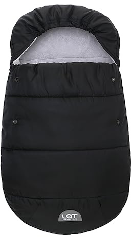 LAT Chancelière Universelle pour Sièges Auto, Chanceliere pour Poussette Hiver Peluche Courte Sac de Couchage Bébé (Noir)
