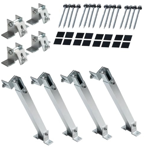 Support de panneau solaire pour système de balcon argent (15-30°) 2 panneaux, support pour panneau solaire, support solaire réglable, cadre en aluminium pour installations photovoltaïques, résistant