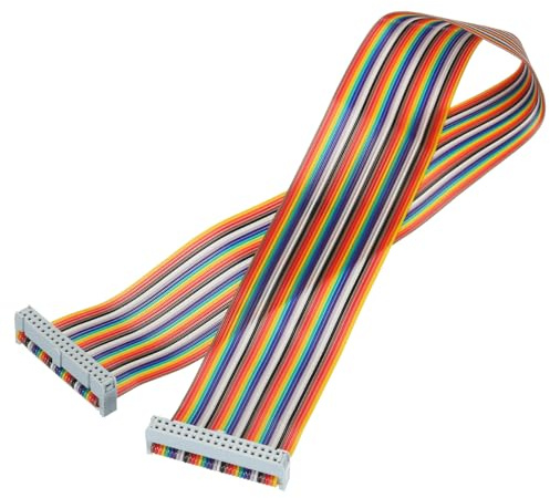QUARKZMAN 34 Broche Plat Arc-en-ciel Ruban Câble FC/FC 1,64Ft 2,54mm Pas | 1 pcs, Femelle Connecteur, Planche Pain Cavalier Fils pour Électronique Projets