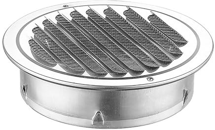 TOOSOAR Rejilla de ventilación 300mm acero inoxidable,Rejilla de Escape Redonda con Mosquitera para Conducto Exterior de Pared, Cubierta de Rejilla de Ventilación