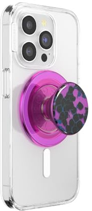 PopSockets PopGrip for MagSafe, Magnetic Phone Grip & Stand, Swappable Top, Secure Grip for iPhone MagSafe Cases, Kickstand for Hands-Free Viewing, Wireless Charging Compatible - Purple Prism