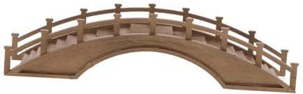 Alipis Holz Kleiner Gartenbogenbrücke Außendekoration Mittelgroß Natürliches Holz Realistische Miniaturbrücke Für Miniaturlandschaften Und Gartendekoration