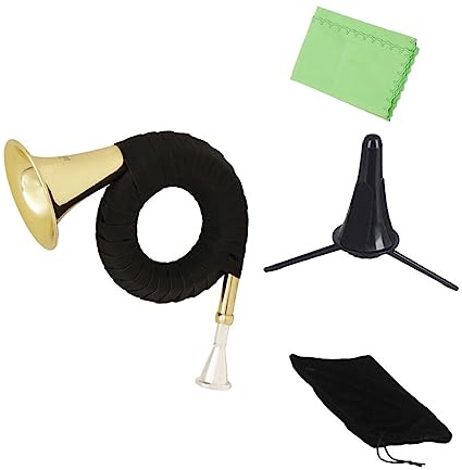 Premium Waldhorn aus Messing, Blechblasinstrument in B-b | 1 Stück, Tragbar für Musiker und Musikliebhaber, Klarer, Präziser Klang Zufällige Farbe