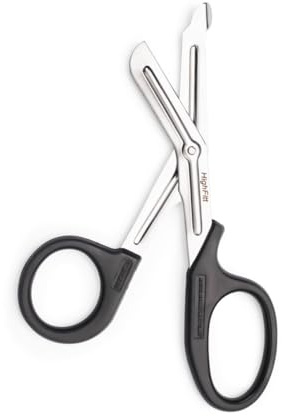 First Aid Scissors, Bandage Tough Cut Tuff-Cut Trauma Medical Shears for Nurses, Paramedics Doctors Students Theatre Hospitals, Veterinary, Firefighter, Rescue, Home and DIY (Black, 6 Inches)