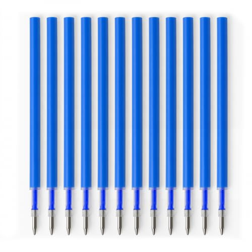 12 Stück Radierbare Ersatzminen Blau 0,7, Kompatibel mit Allen Radierbaren Tintenrollern, Hochwertige Nachfüllungen für Tintenroller Radierbar, Glattes Schreiben und Radieren Blau, 0.7mm