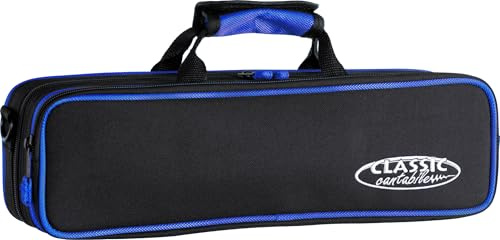 Classic Cantabile Leichtkoffer für Querflöte blau - Gig Bag für alle gängigen Querflöten - Lightcase mit Reiß- und wasserfestem Außengewebe - Softcase mit hochwertiger Thermopolsterung - inkl. Gurt