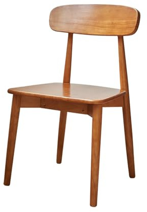 Mid Century Modern köksmatstolar med böjt ryggstöd 1 st, massiva trästolar för vardagsrum, med massivt träram och ben