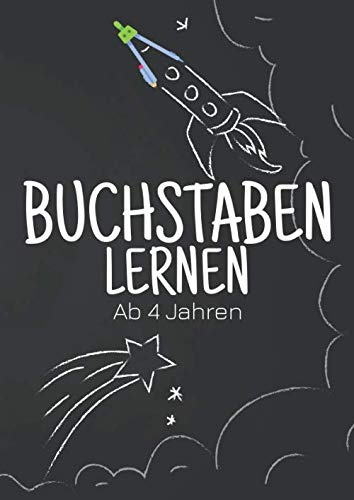Buchstaben Lernen Ab 4 Jahren: Übungsheft für Kinder, um Druckschrift und das ABC zu lernen - Mit Buchstaben zum nachziehen und Motiven zum Ausmalen für mehr Spaß beim Schreiben Lernen