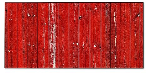 banjado Magnettafel schwarz 78 x 37cm / Magnetwand Metall/Magnetpinnwand als Memoboard/Pinnwand Magnettafel Küche, Büro, Kinderzimmer inkl. 4 Magnete & Montageset - Motiv Rote Holzlatten