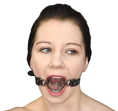 Honeylust - BDSM Mundknebel mit 2 unterschiedlichen Metallringen - für einen weit geöffneten Mund - Bondage Mouth Gag - Sexspielzeug