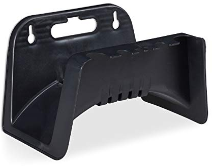 relaxdays Sostegno Porta Tubo per Il Muro, per Il Giardino, in Plastica, HxLxP: 14x24x16 cm, Colore Nero