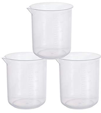 Othmro 3Unidades Vaso Medidor Plastico, Medidor Cocina, Capacidad 500ml, Jarra Medidora Plastico, Vasos Medidores de Laboratori, Tazas de Medir sin Asas para Cocina y Proyecto de Bricolaje