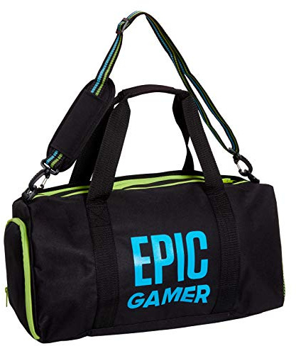 Epic Gamer Sports Holdall Adults Kids Duffle School Gym Bag with Shoulder Straps Black One Size