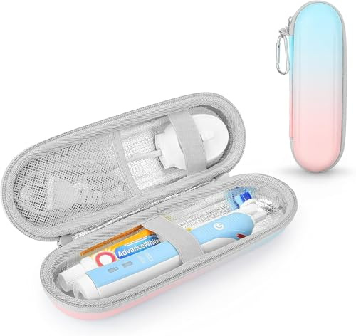 PhD Keisi Reiseetui für elektrische Zahnbürste für Braun Oral B Pro 1/2 2900, 2000, 2500, 200, 750, SmartSeries, Smart 4 mit Zubehöraufbewahrung, tragbares Hartschalen-Reiseetui, Farbverlauf
