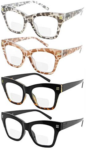 Eyekepper 4er Pack Bifokale Lesebrille - Übergroße Gleitsichtbrille Groß Brille für Damen