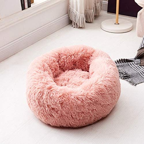 Katzenbett, rund, bequem, beruhigendes Hundebett für Katzen, beruhigendes Bett, Anti-Angst, Haus für Katze, Fleece, Marshmallow, Katzenbett, Kissen, Pink, Außendurchmesser 70 cm, Russische Föderation