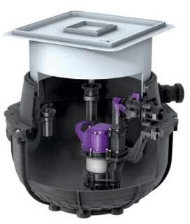 KESSEL Hebeanlage Aqualift S Compact Tronic, GTF 500, Bodenplatte, befliesbar 280550X