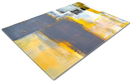 Glass Chopping Board | Kitchen Worktop Protector | Multifunctional Cutting Board | Work Top Savers | Extra Large Chopping Board | Yellow Grey White