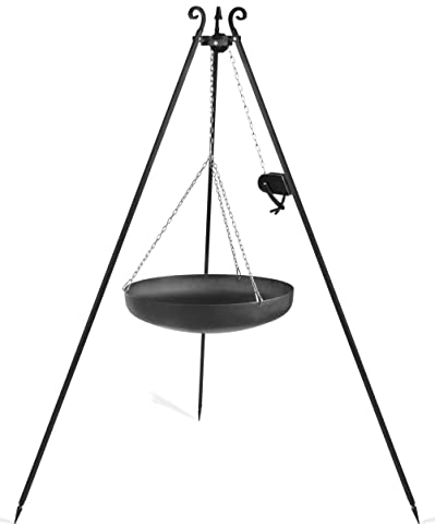 GMD Living Schwenkgrill Wok Lissa am Dreibein, 180 cm Höhe, Rohstahl + Kurbel, Größe:Wok Ø70 cm
