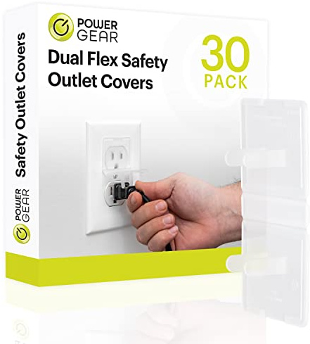 Power Gear Flexible Outlet Covers Baby Proofing Child Proof Plug Covers for Electrical Outlets Easy Install Outlet Plug Covers UL Listed Shock Prevention Clear 74749 30 Count